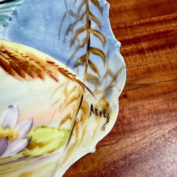 Antique LDB Co Limoges France Hand Painted Pheasant Plate Signed Rene Flambeau - Picture 3 of 9